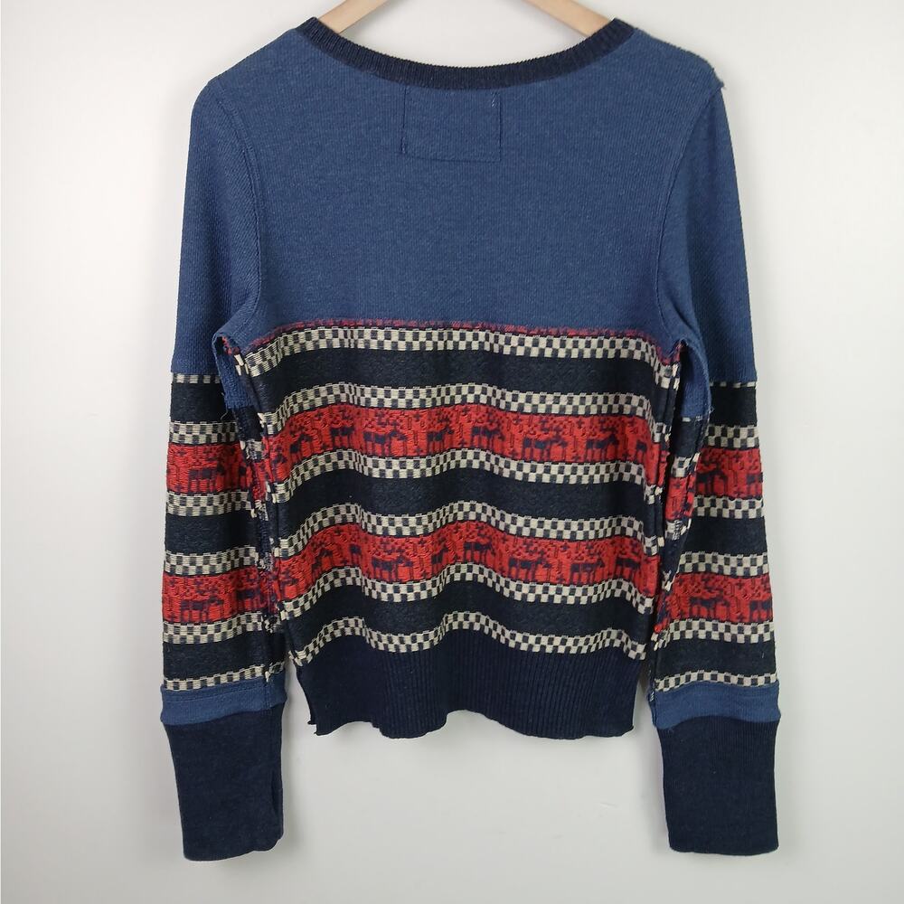 Free People We The Free To The Woods Thermal Henley Sweater in Boy Combo Sz *M/L - Picture 4 of 8